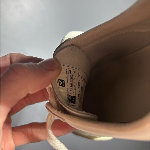 Veja Esplar Leather Logo White Sneakers Womens Size 7 - Picture 9 of 9